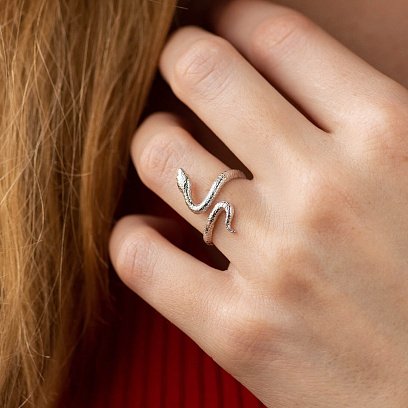 Каблучка "Змія" у білому золоті к07995 №7