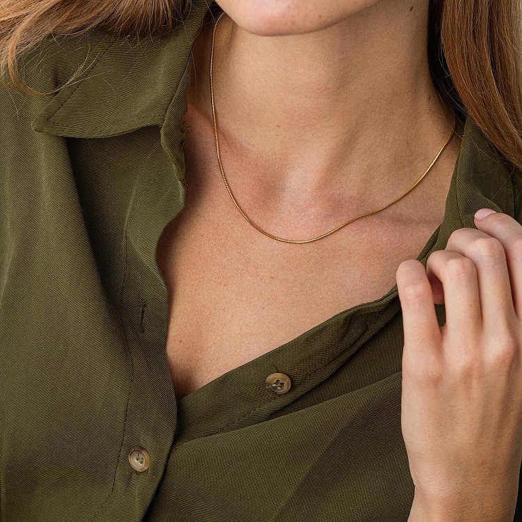 Золотая цепочка, плетение Снейк (1.5 мм) ц00211-1.5 от ювелирного магазина Оникс - 1