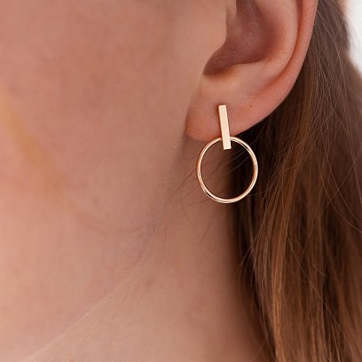 Золоті сережки - пусети "Впевненість" с07914 №6