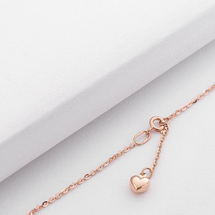 Золотий браслет на ногу з сердечком б03606 від ювелірного магазину Онікс - 2