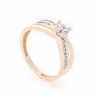 Золотое помолвочное кольцо с фианитами к03341 от ювелирного магазина Оникс
