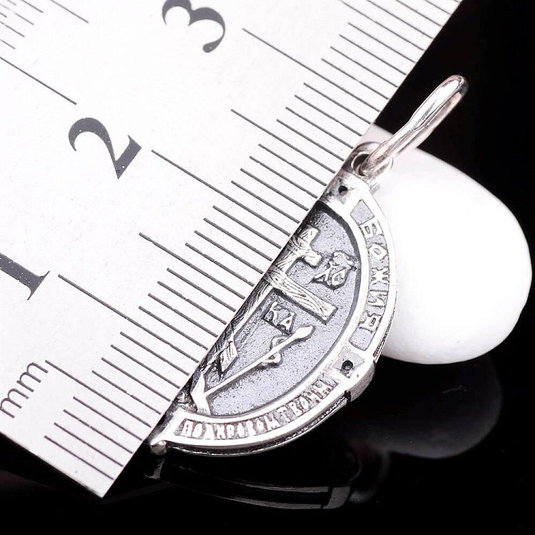 Срібна підвіска "Божа матір" з фіанітами 13085 від ювелірного магазину Онікс - 2