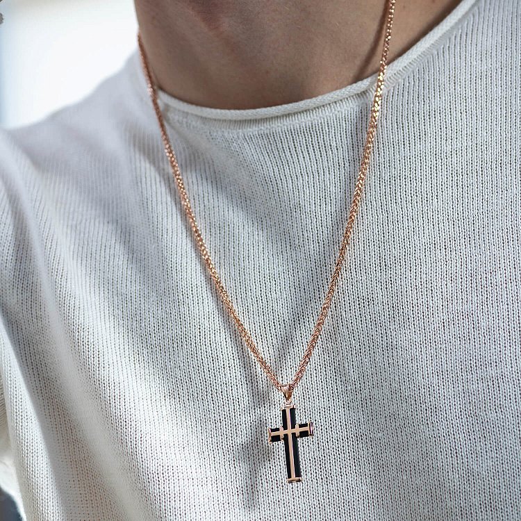 Золотий хрест (каучук) 940010 від ювелірного магазину Онікс - 3