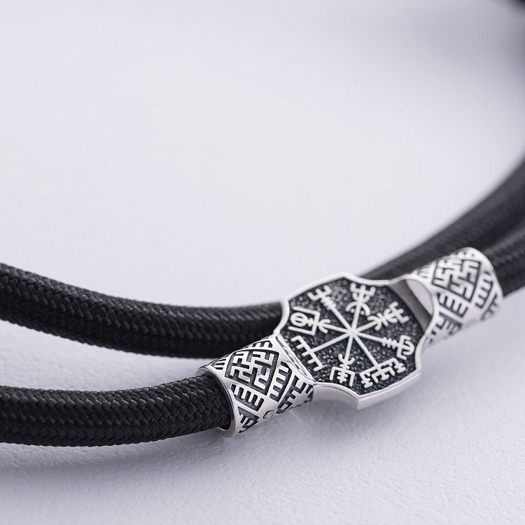 Шовковий шнурок "Вегвізир. Сварга" зі срібними вставками 985 від ювелірного магазину Онікс - 11