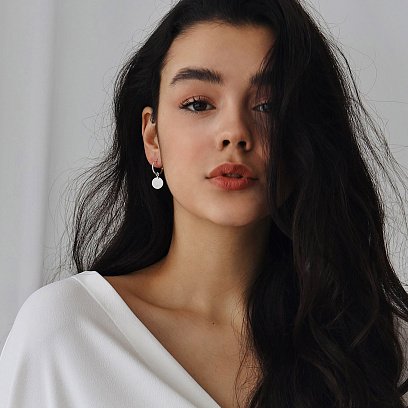 Серебряные серьги 2 в 1 с монетками 122862 №5