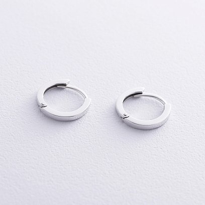 Сережки-кільця в білому золоті с08731 №3