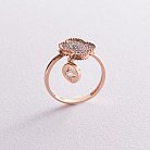 Золотое кольцо с фианитами "Клевер" к04925 от ювелирного магазина Оникс - 2