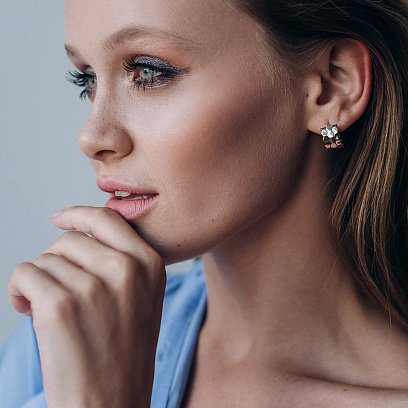 Золоті сережки на англійській застібці с06162 №8