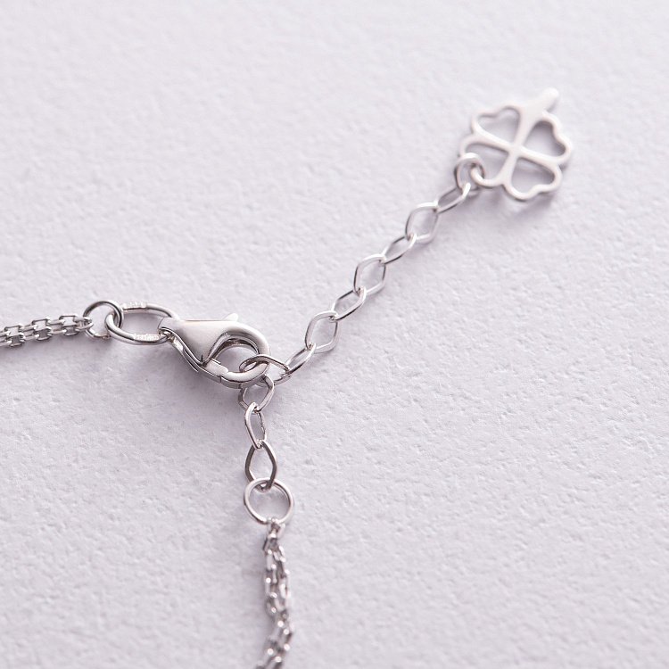 Браслет "Клевер" из белого золота (перламутр) б04907 от ювелирного магазина Оникс - 5