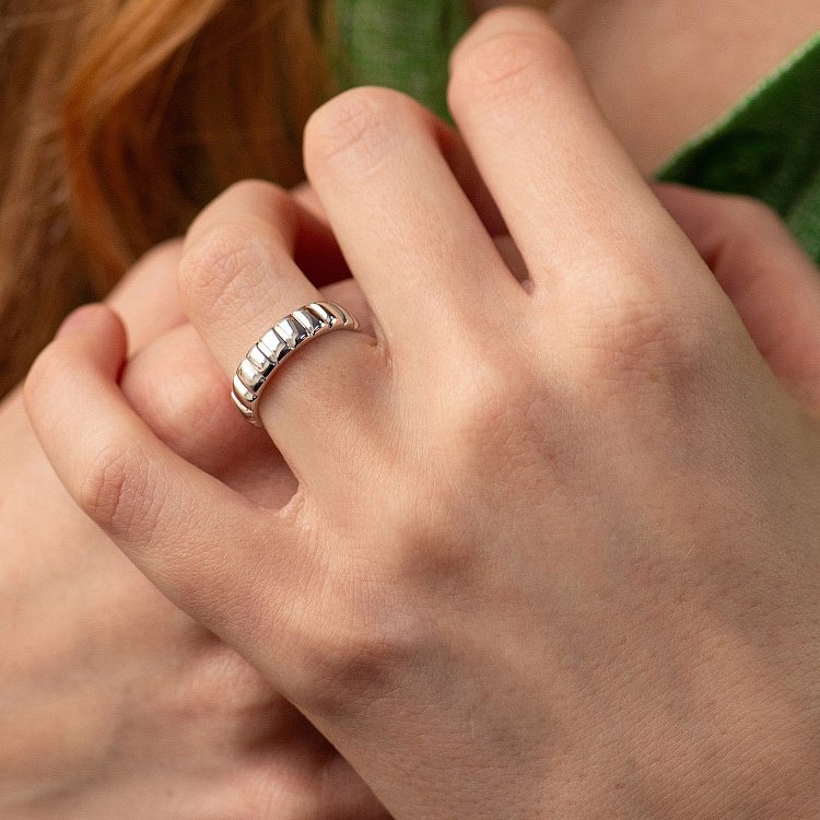 Кольцо "Leone" в белом золоте к08138 от ювелирного магазина Оникс - 5