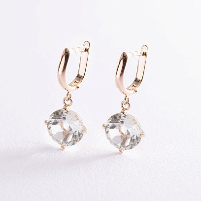 Золоті сережки "Захоплення" з аметистом с08528