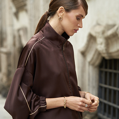 Жорсткий браслет "Brigitte" у жовтому золоті б05743 №2