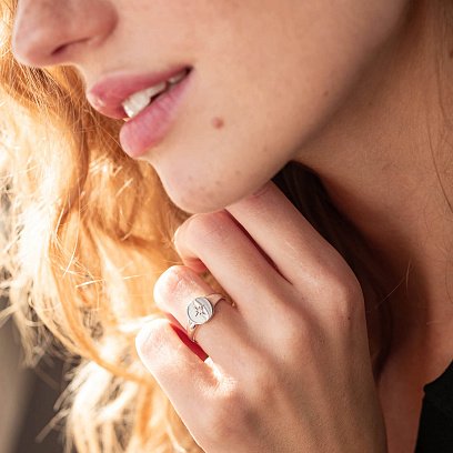 Кольцо "Полярная звезда" в белом золоте к07123 №6