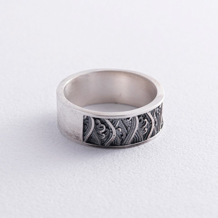 Серебряное кольцо "Японские волны" 7019 от ювелирного магазина Оникс - 17