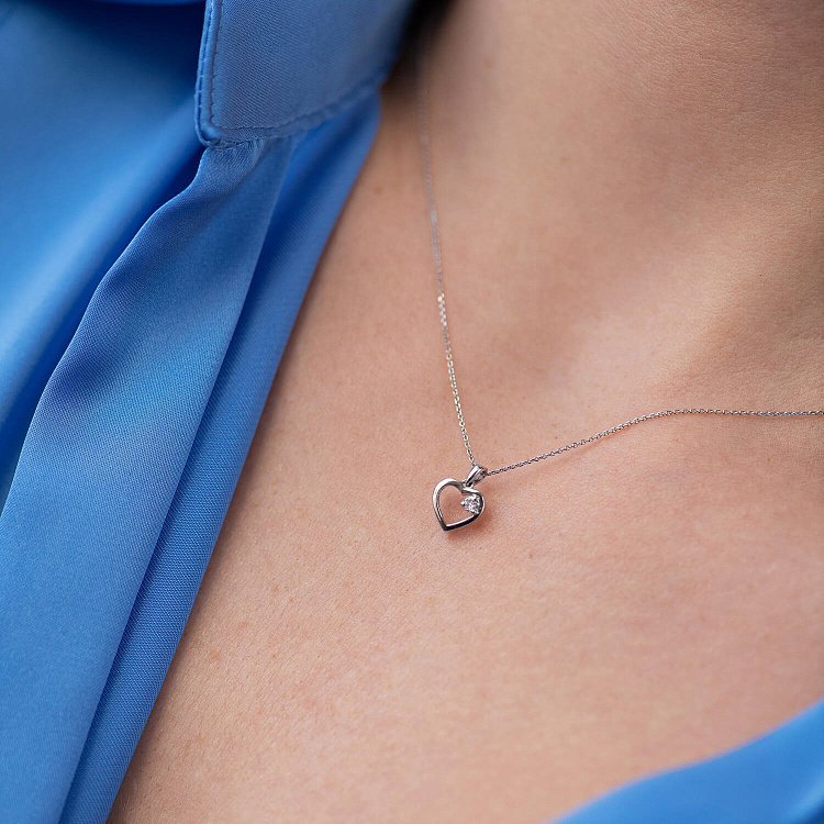 Золоте кольє "Сердечко" з діамантом колб0106z від ювелірного магазину Онікс - 5