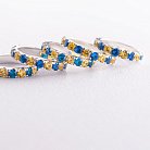Срібна каблучка з доріжкою блакитного і жовтого каміння 112664 от ювелирного магазина Оникс - 5