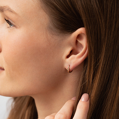 Серьги - кольца "Maya" в красном золоте с09185 №2