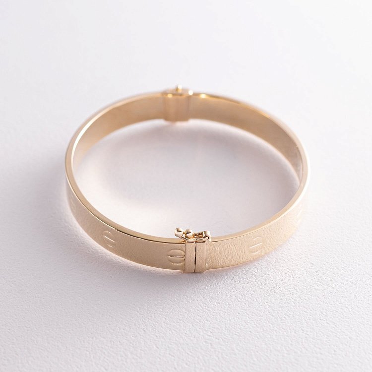 Браслет Love из желтого золота (0.8 см) б04589 от ювелирного магазина Оникс - 3