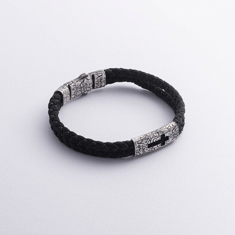 Мужской серебряный браслет с крестом 1309 от ювелирного магазина Оникс - 4