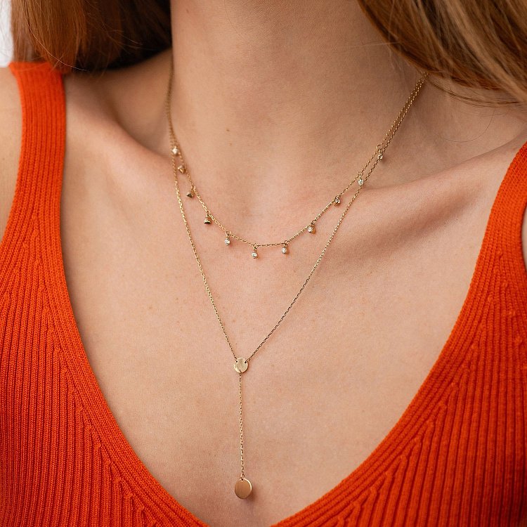 Золоте кольє Дуальність кол01407 від ювелірного магазину Онікс