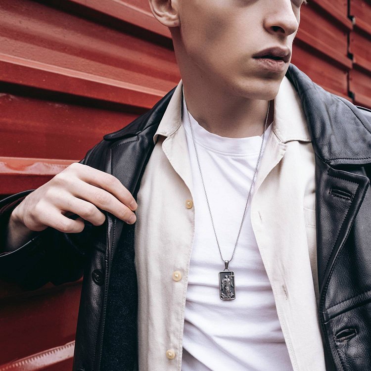 Серебряный кулон "Архангел Михаил" (возможна гравировка) 133178 от ювелирного магазина Оникс - 1