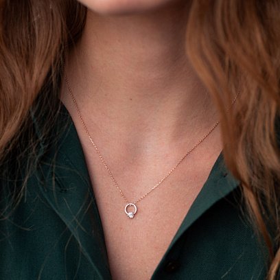 Колье "Амелия" в красном золоте (фианит) кол01899 №4