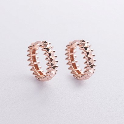 Серьги - кольца в красном золоте с08550