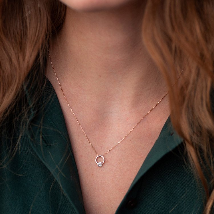 Колье "Амелия" в красном золоте (фианит) кол01899 от ювелирного магазина Оникс - 3