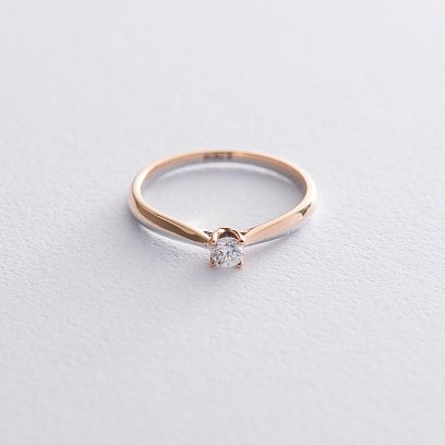 Золота заручальна каблучка з діамантом кб0266lg