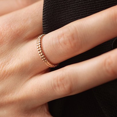 Каблучка "Кульки" у червоному золоті к07528 №4