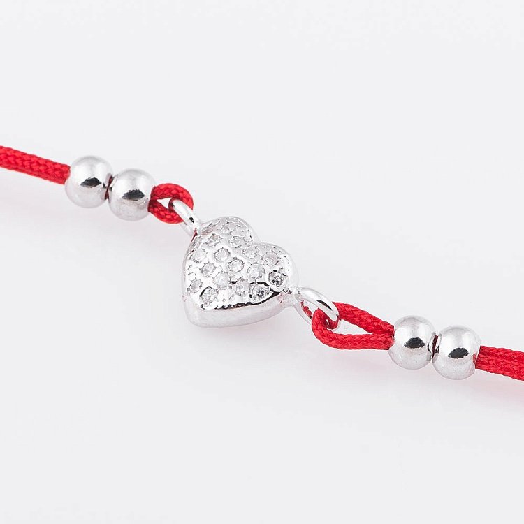 Браслет з червоною ниткою і сердечком 141163 від ювелірного магазину Онікс - 1