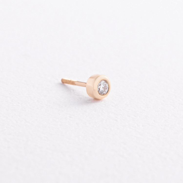 Одиночна золота сережка для хелікса (діамант) сб0686ca від ювелірного магазину Онікс - 1