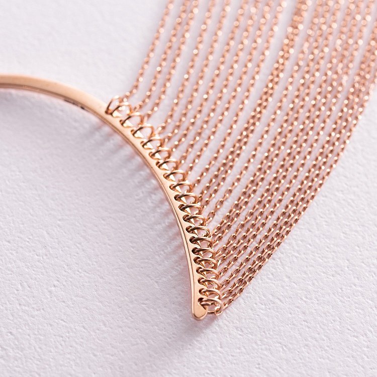 Серьга - каффа "Неповторимость" в красном золоте с07559 от ювелирного магазина Оникс - 7