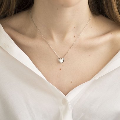 Серебряное колье "Сердечко" (фианит) 18775 №3