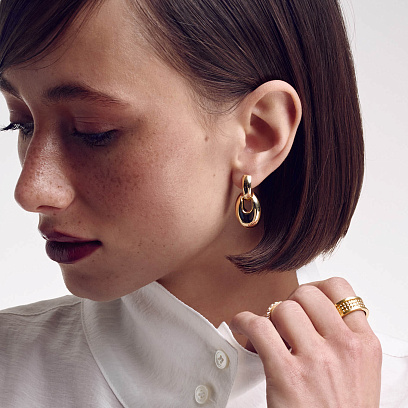 Серьги "Melaine" в желтом золоте с09150 №12