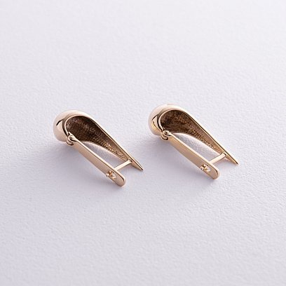 Серьги "Маленькие капельки" в желтом золоте (2.6 см) с08227 №9