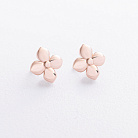 Сережки - пусети "Конюшина" в червоному золоті с09605 от ювелирного магазина Оникс