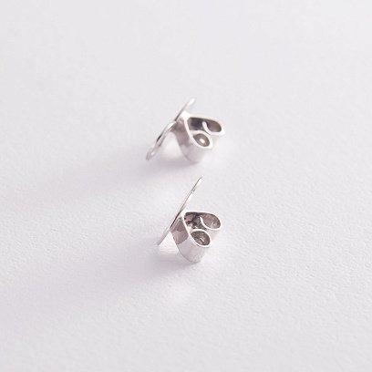 Золотые серьги-гвоздики (сапфир, бриллиант) с335ri №4