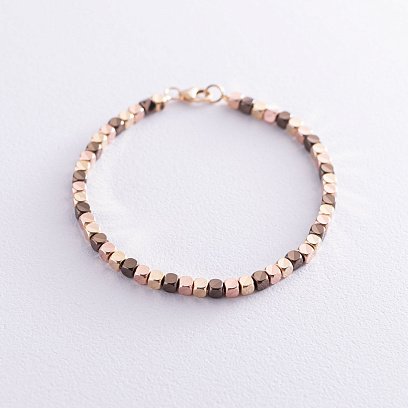 Золотой браслет "Кубики" б04241