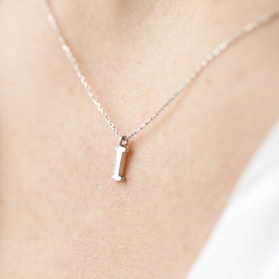 Серебряное колье с буквой "І" 18621б №3
