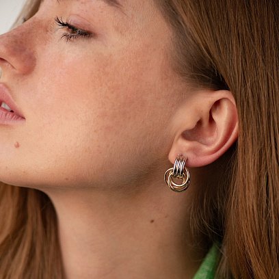 Золоті сережки з італійською застібкою с01290 №2