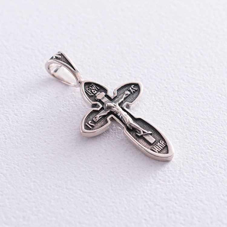 Срібний хрест "Розп'яття. Спаси і збережи" 132916 від ювелірного магазину Онікс - 3