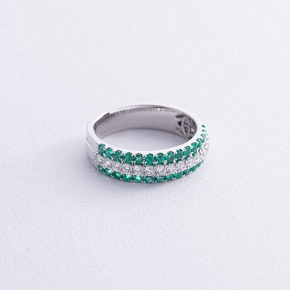 Золотое кольцо с изумрудами и бриллиантами кб0210cha №8