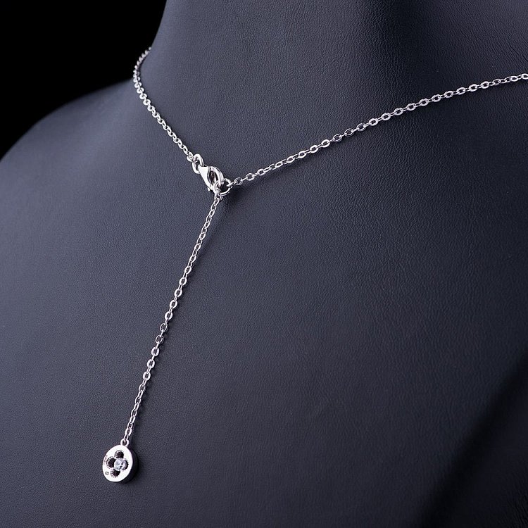 Срібне кольє "Конюшина" з фіанітами 18481 від ювелірного магазину Онікс - 2