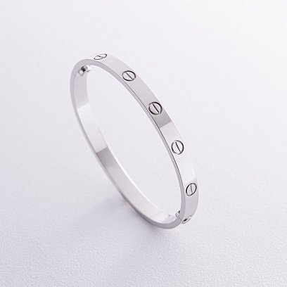 Жорсткий браслет "Love" у білому золоті б05459 №7