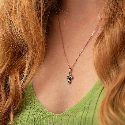 Золотий православний хрест "Розп'яття" п01576 №4