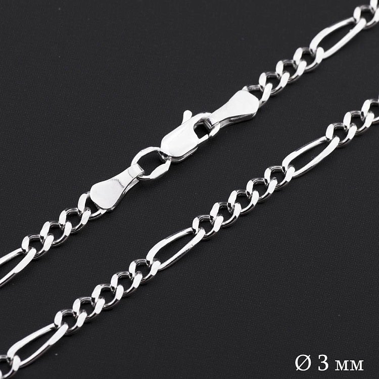 Серебряная цепочка плетение Фигаро 5+1 Б012673 Серебряная цепочка плетение Фигаро 5+1 Б012673 от ювелирного магазина Оникс