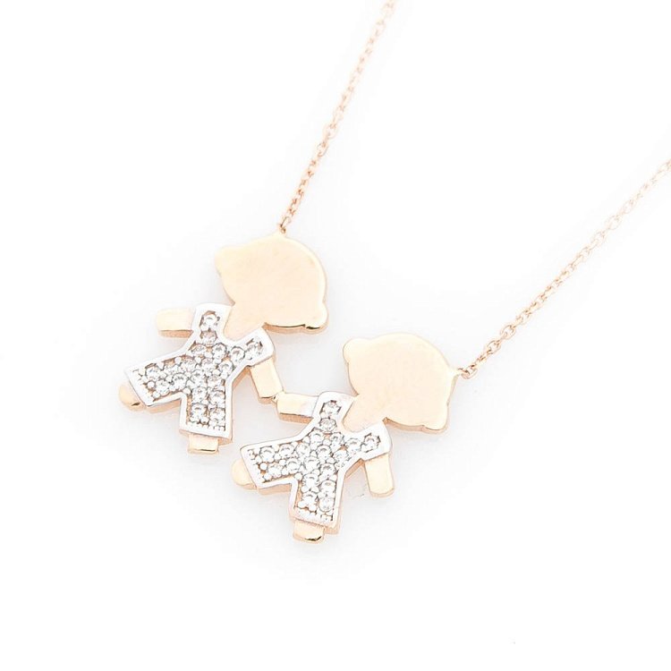 Золоте кольє "Діти" (фіаніти) кол01216 від ювелірного магазину Онікс - 2