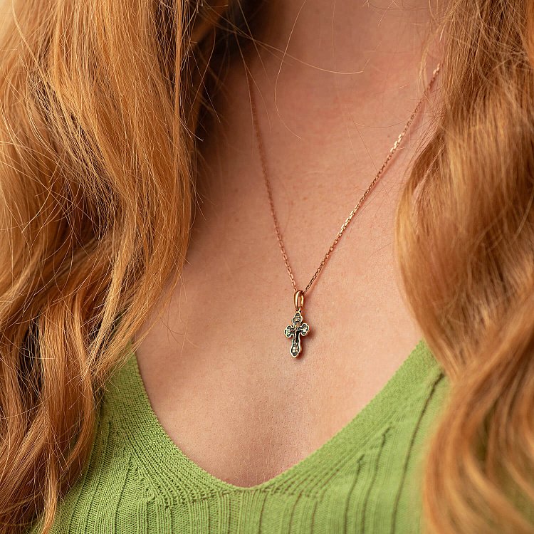 Золотий православний хрест "Розп'яття" п01576 від ювелірного магазину Онікс - 3