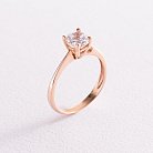 Золотое помолвочное кольцо c сердечком (фианит) к02908 от ювелирного магазина Оникс